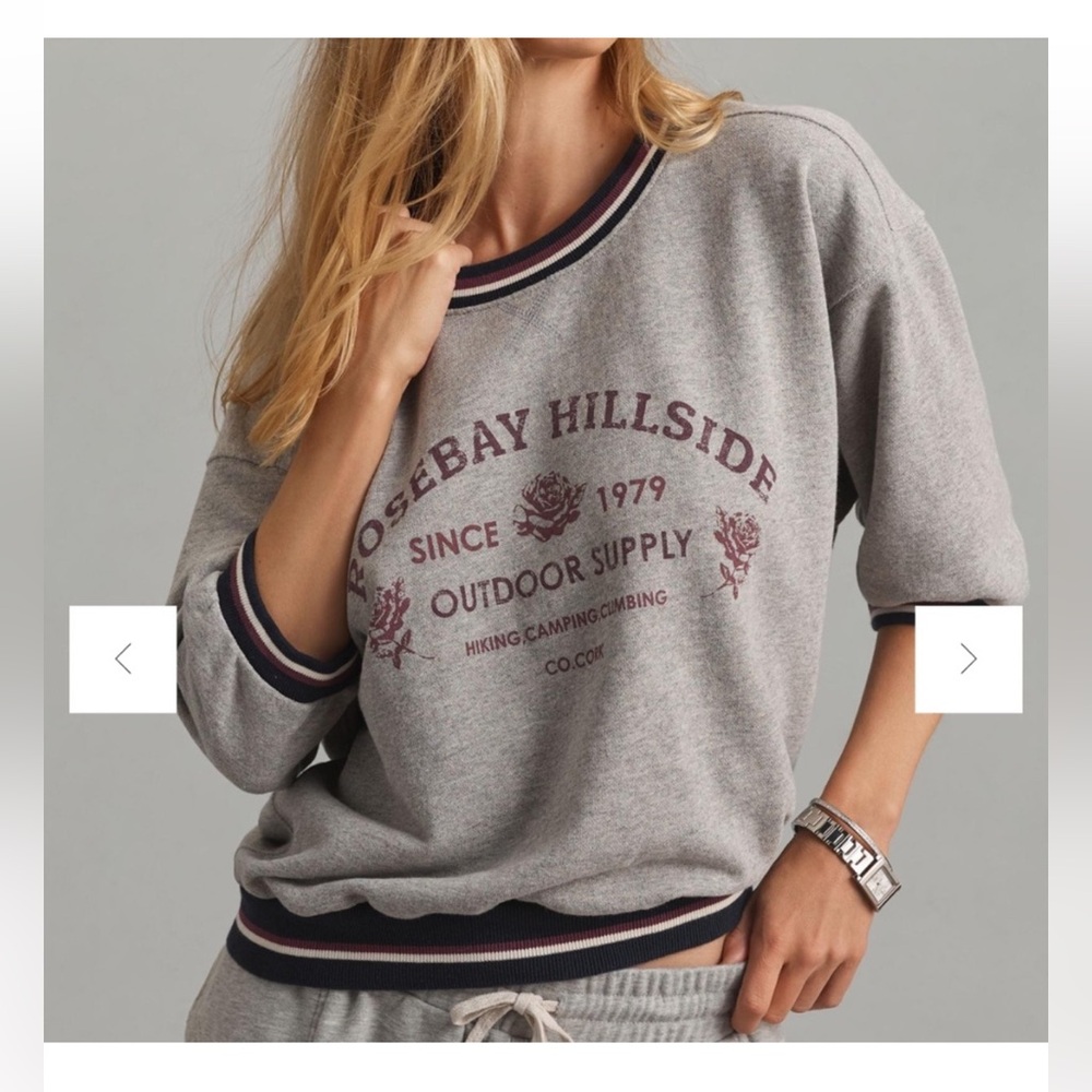 Pilcro/Anthropologie The Niki Short Sleeve
Bubble Sweatshirt Size L